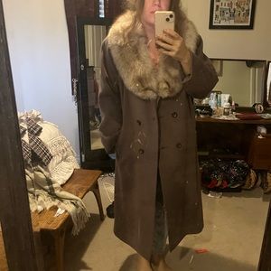 Vintage fur winter dress coat.